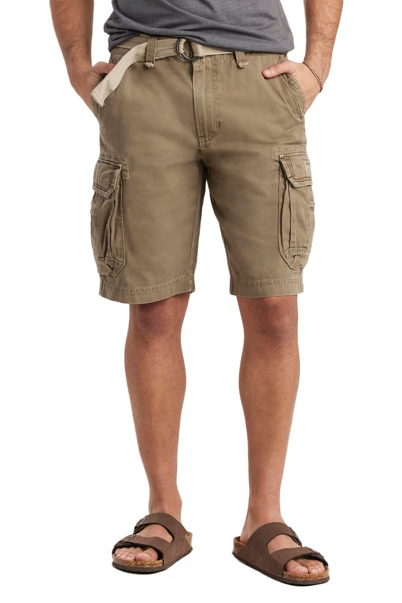 Unionbay Men's Cordova Belted Messenger Cargo Short, Dugout, 40